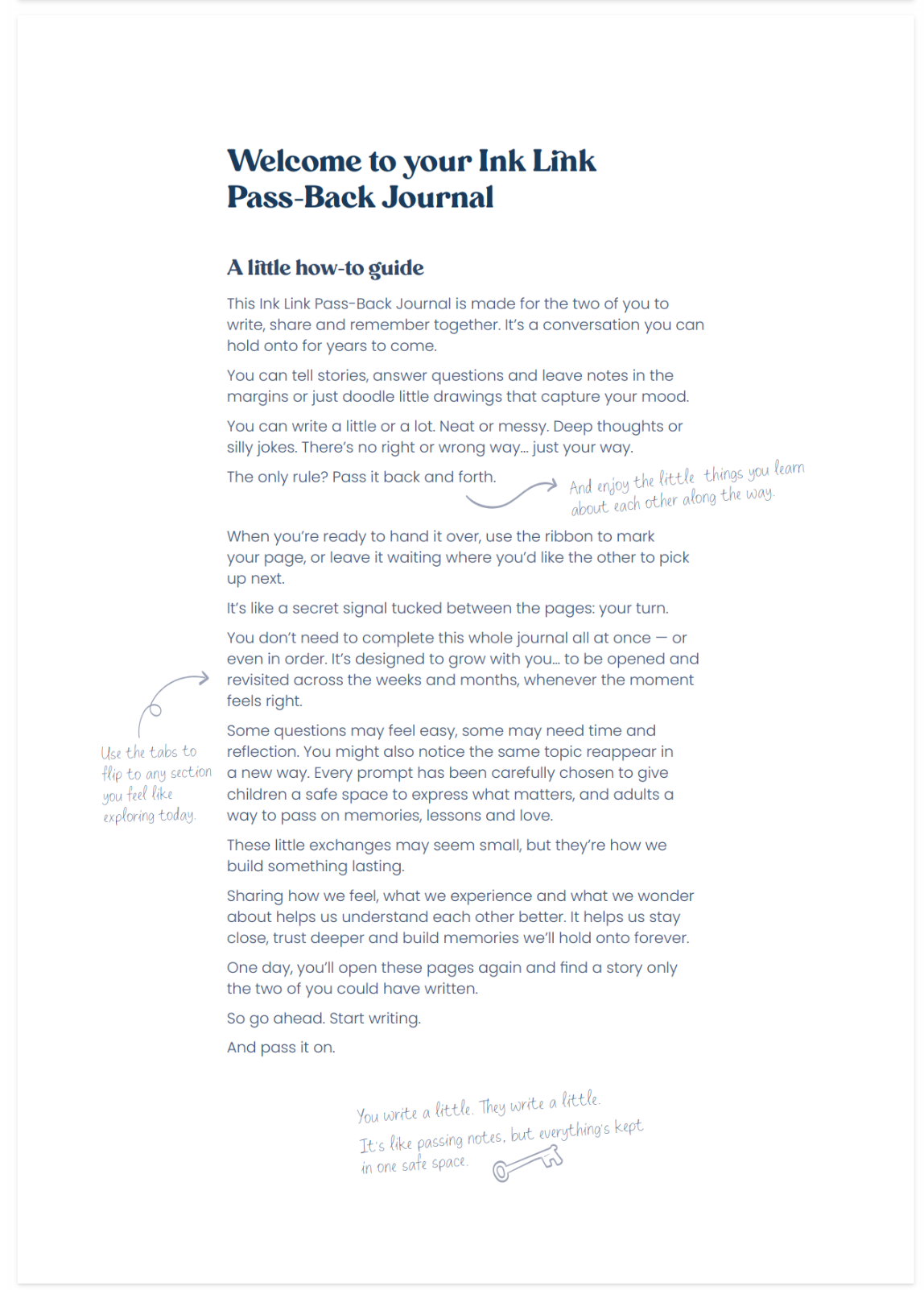 The Pass-Back Journal: Child & Adult Edition in Magnolia